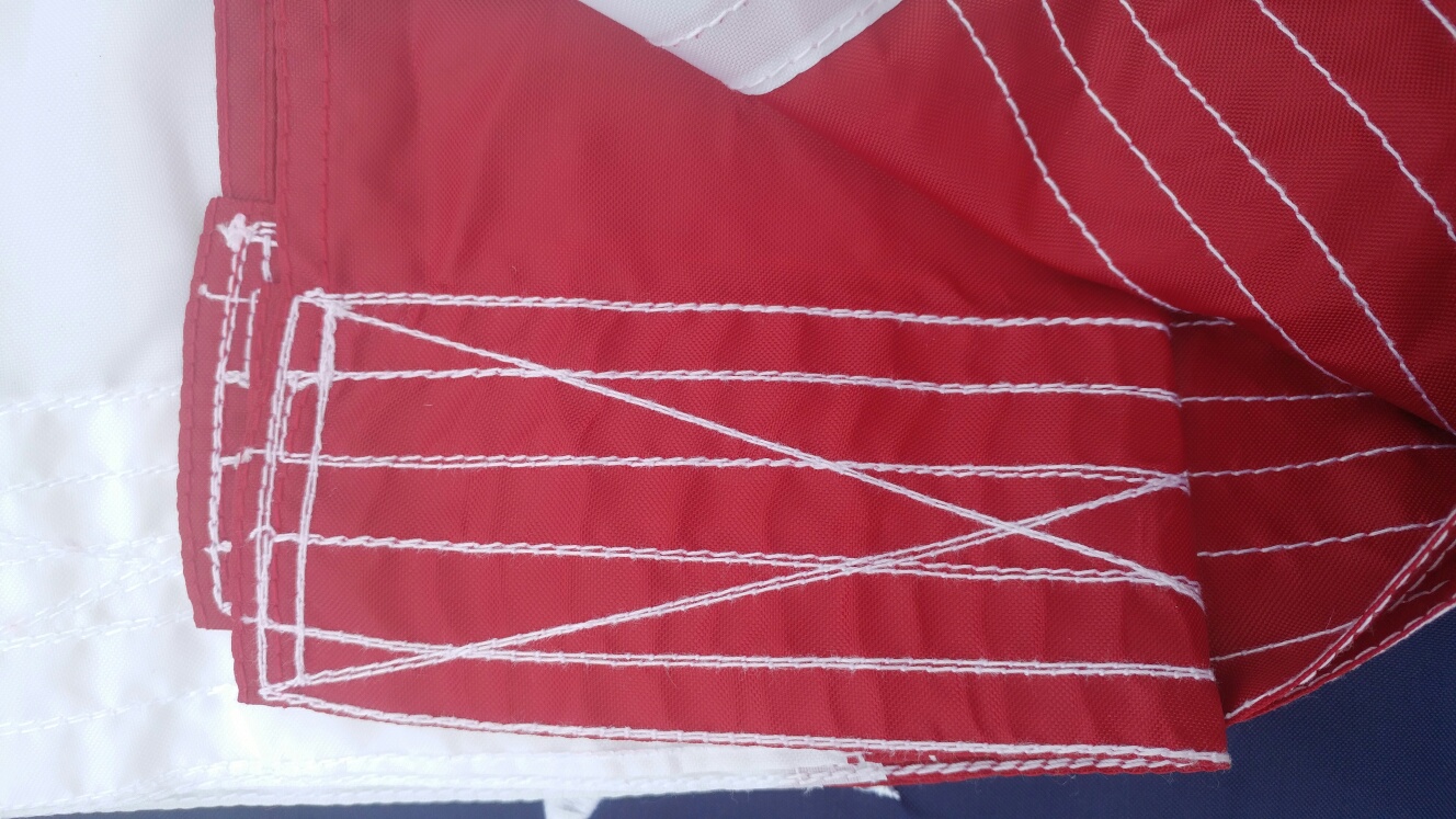 8 x 12 USA Flag - 6 rows of stitching plus cross stitch 